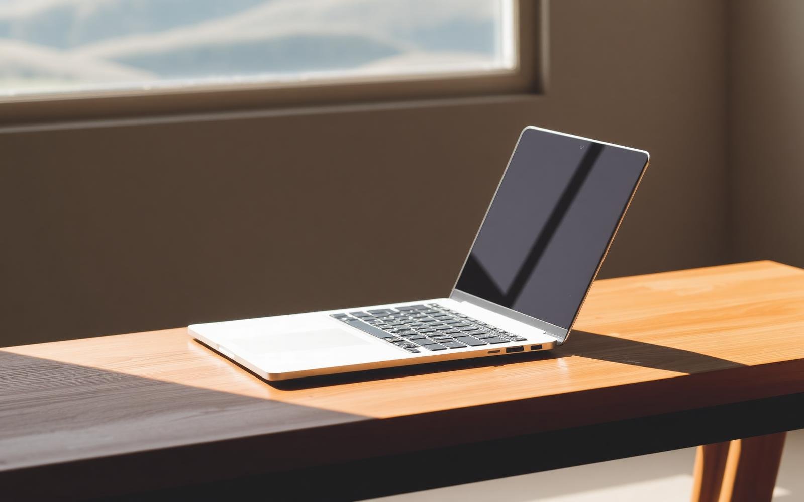 Laptop on a bright desk